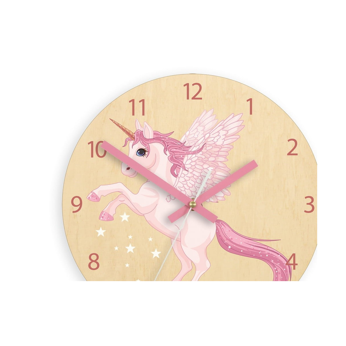Ceas pentru camera copiilor cu un unicorn