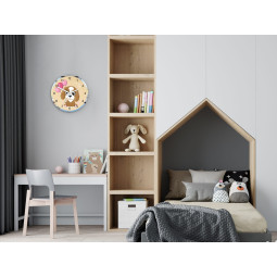 Ceasuri de perete originale pentru copii cu motivul unui cățel cu un balon