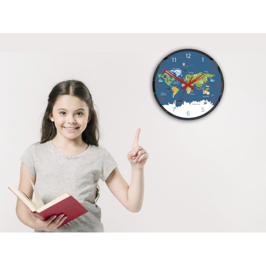 Ceasuri pentru copii cu hartă a lumii