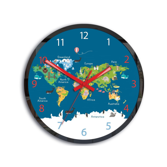 Ceasuri pentru copii cu hartă a lumii