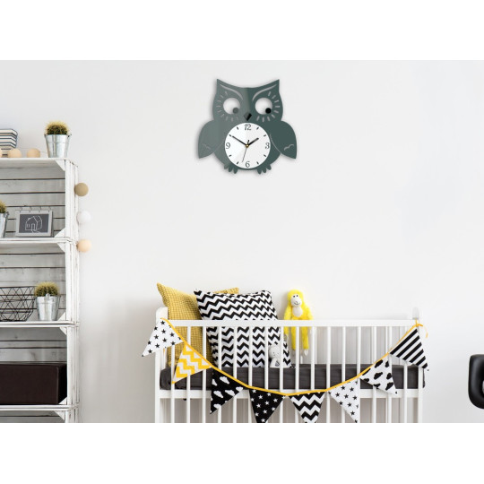 Ceas de perete pentru copii - Bufniță
