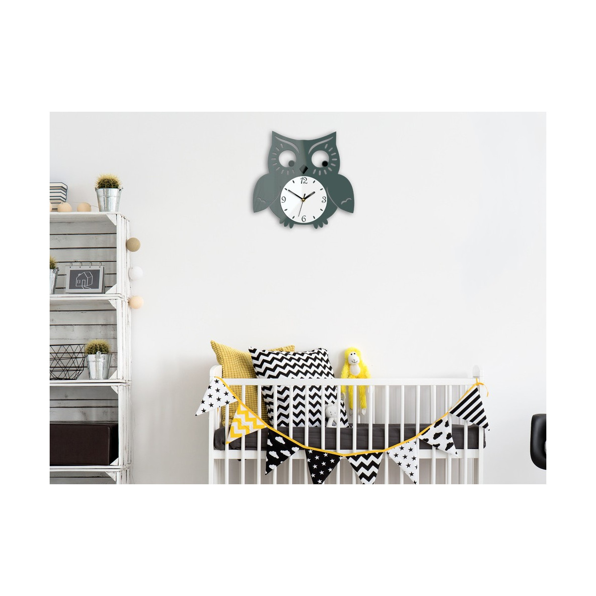 Ceas de perete pentru copii - Bufniță