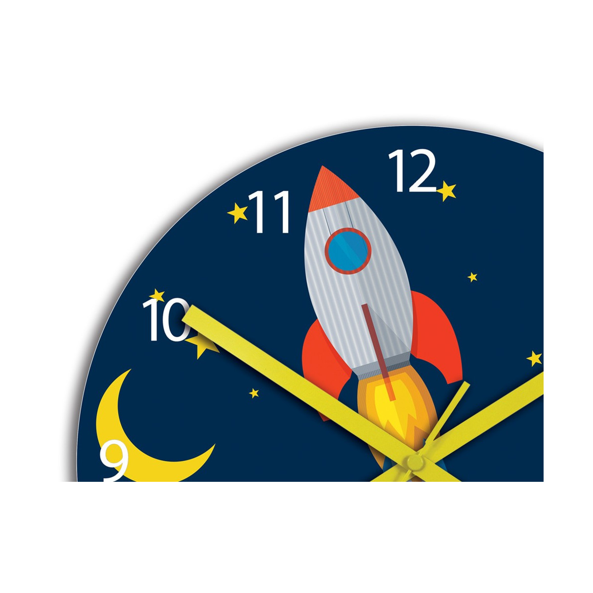 Detské hodiny s vesmírnou loďou v modrej farbe