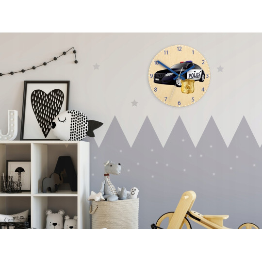 Ceasuri de perete pentru copii cu mașină de poliție