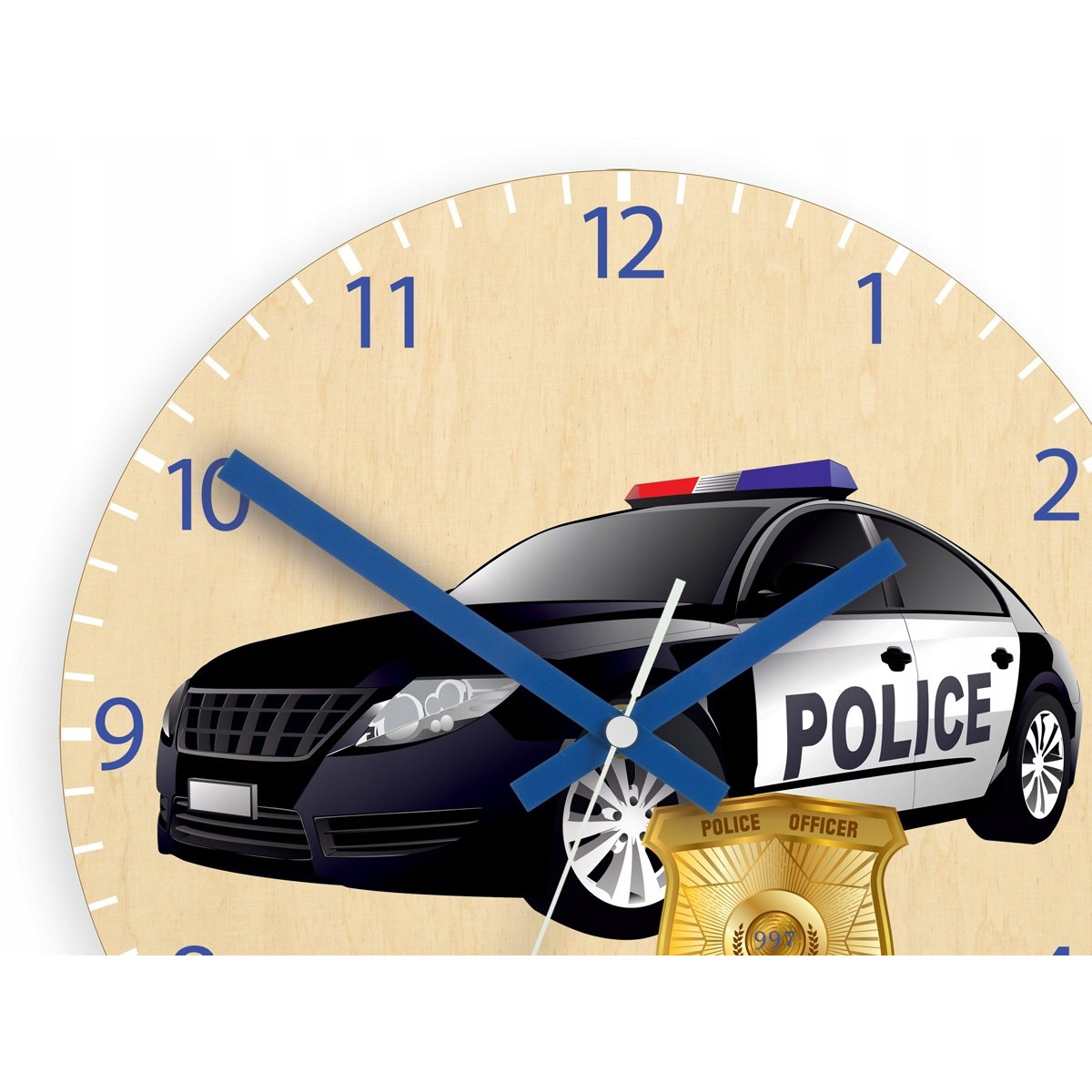 Ceasuri de perete pentru copii cu mașină de poliție