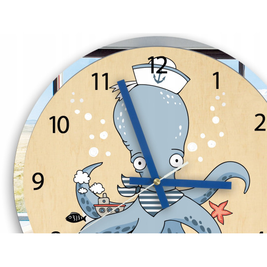 Ceas de perete cu un caracatiță albastră