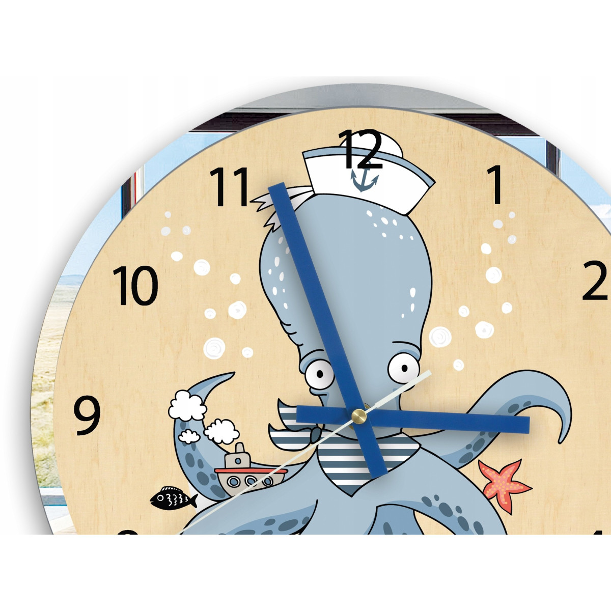 Ceas de perete cu un caracatiță albastră