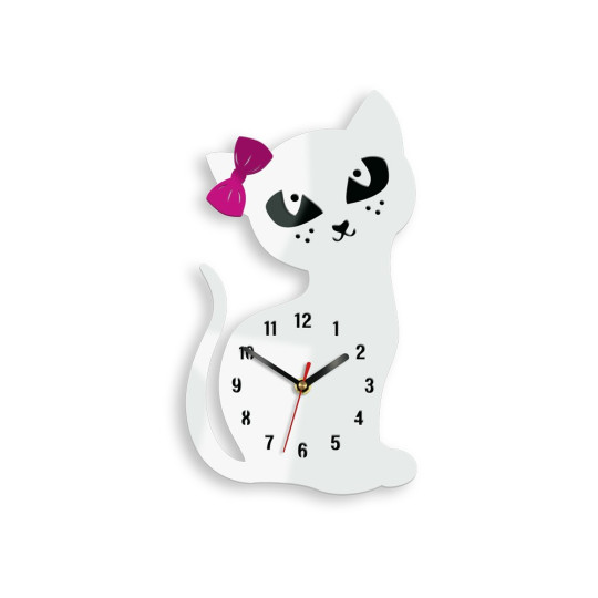 Ceasuri pentru camera copiilor cu pisici în diverse culori