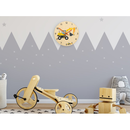 Ceasuri de perete pentru copii cu excavator