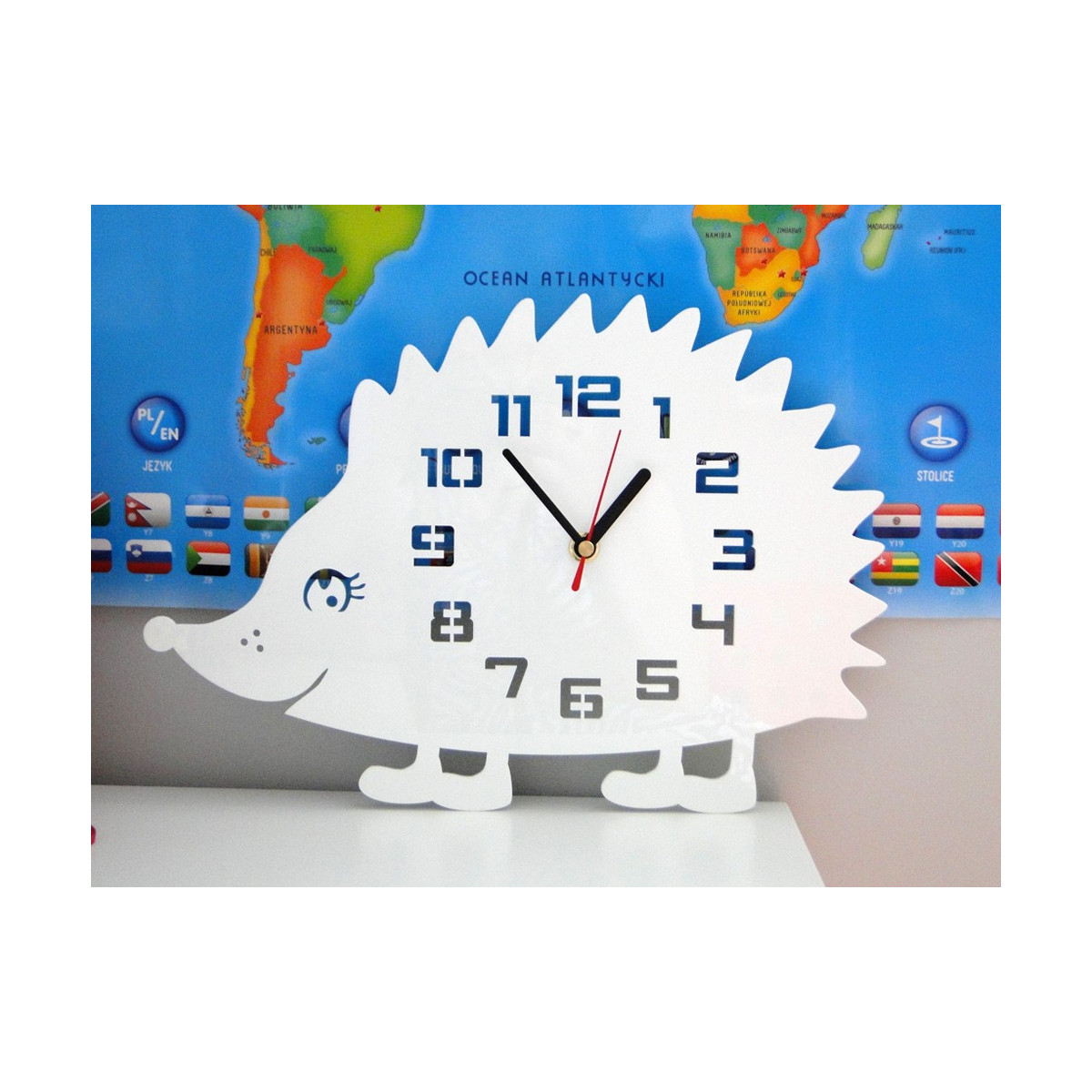 Ceasuri de perete albe pentru copii, arici