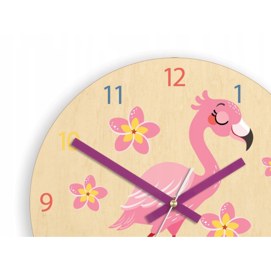 Ceas de cameră pentru copii cu motiv de flamingo