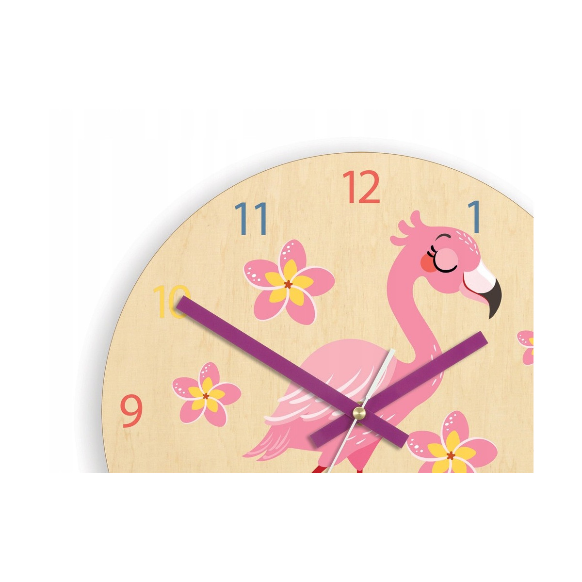 Ceas de cameră pentru copii cu motiv de flamingo