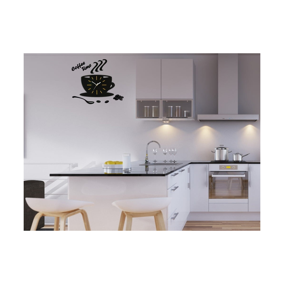 Ceasuri decorative de bucătărie de culoare neagră