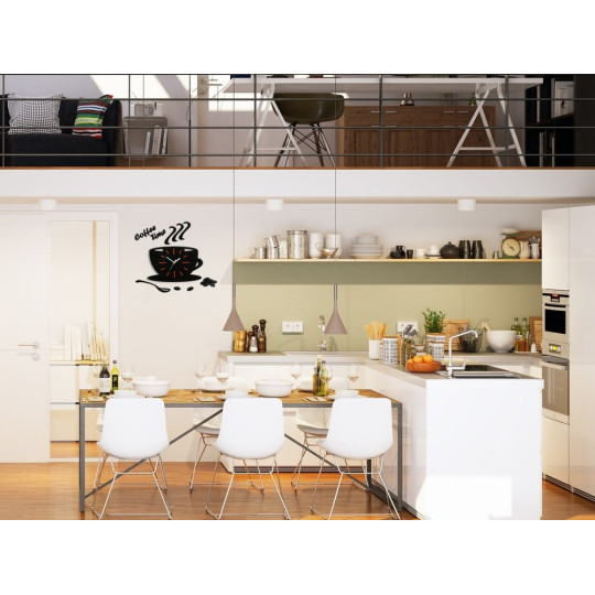 Ceas de perete pentru bucătărie în formă de ceașcă