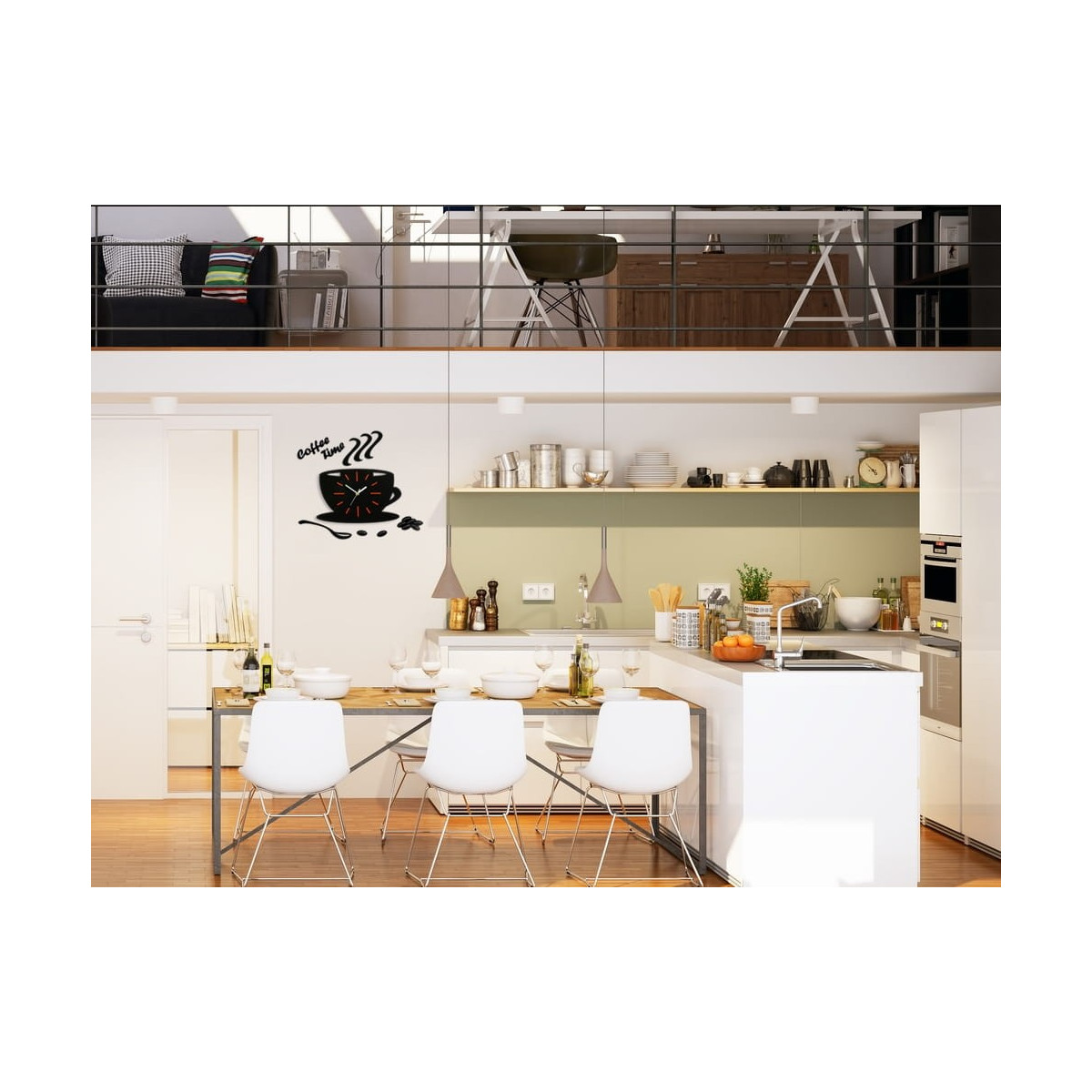 Ceas de perete pentru bucătărie în formă de ceașcă