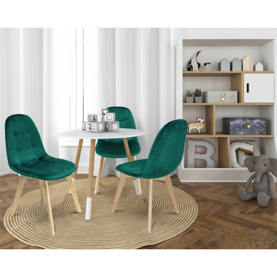 Stolička Velvet v verde    Stolička Velvet este disponibilă într-o nuanță elegantă de verde.