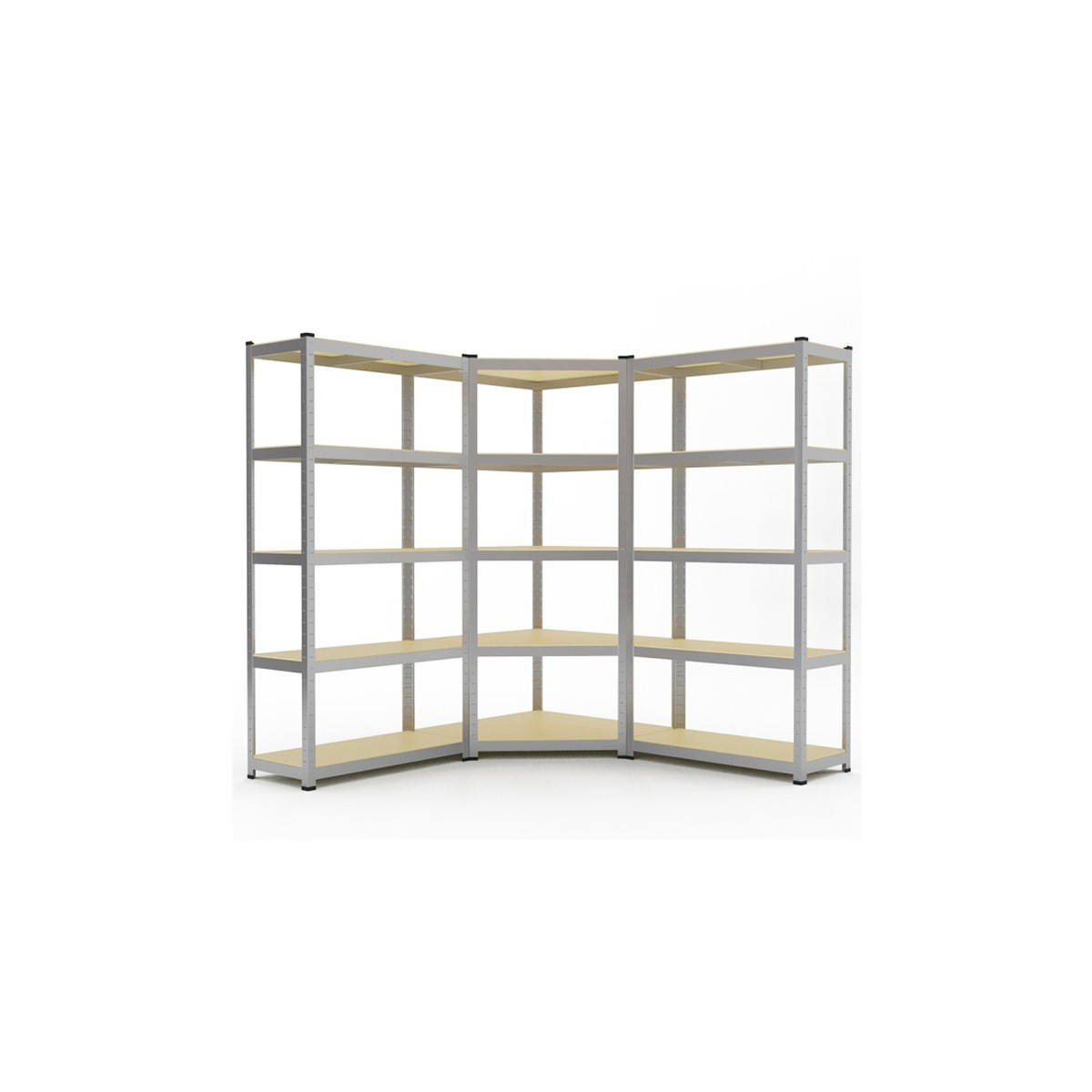 Raft metalic de colț de calitate 180x90x30 cm cu capacitate de încărcare de 175 kg pe raft