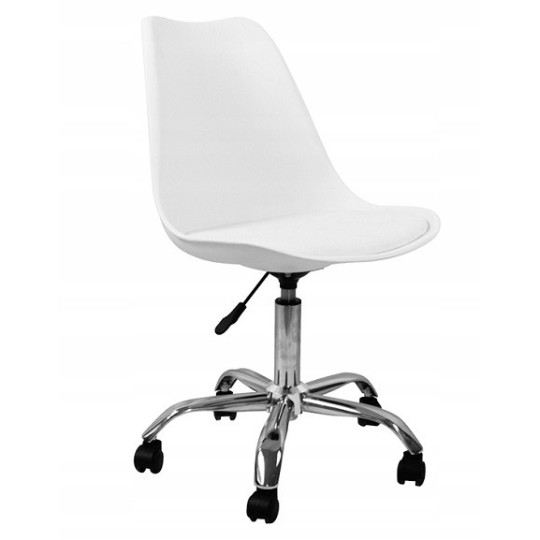 Scaun de birou rotativ de culoare albă