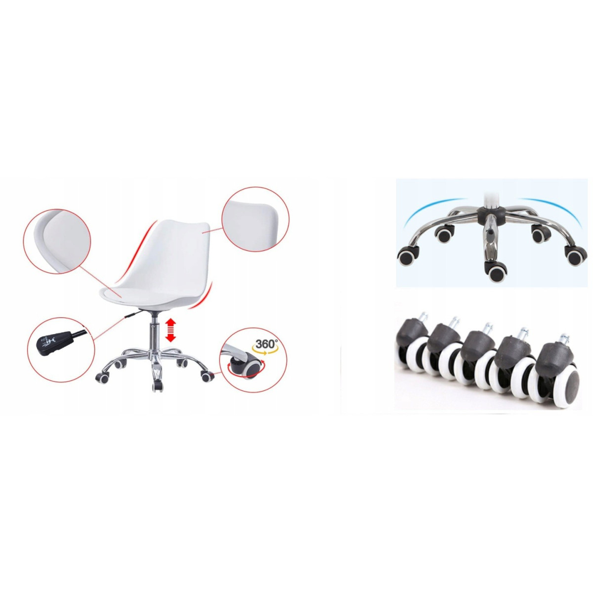 Scaun de birou rotativ negru