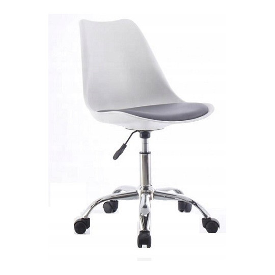 Scaun de birou ajustabil în culoare alb-gri