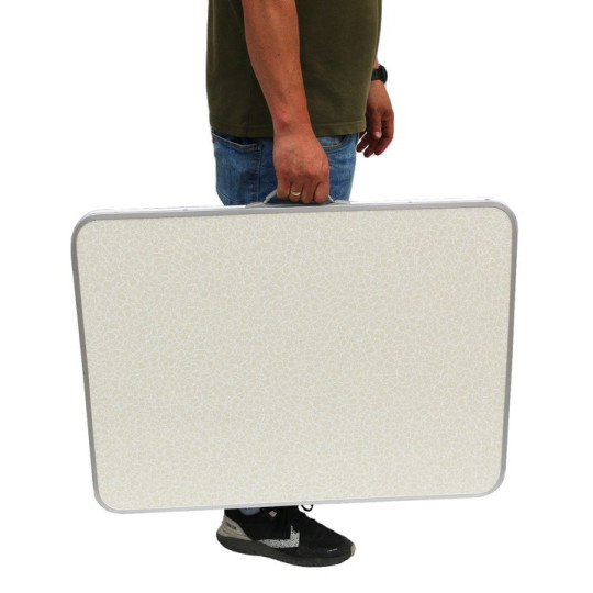 Masa de tourist de calitate cu cutie de culoare albă 60x80x70 cm
