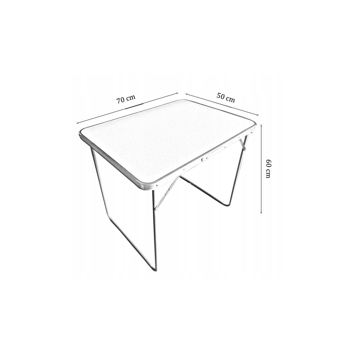 Masa turistică de culoare albă 50x70x60 cm cu gențiță