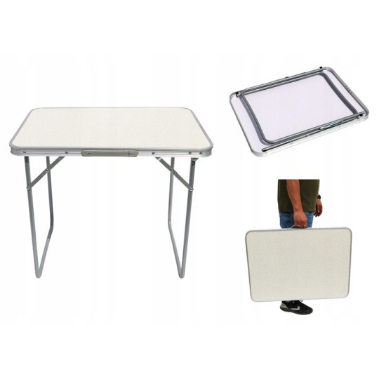 Masa turistică de culoare albă 50x70x60 cm cu gențiță