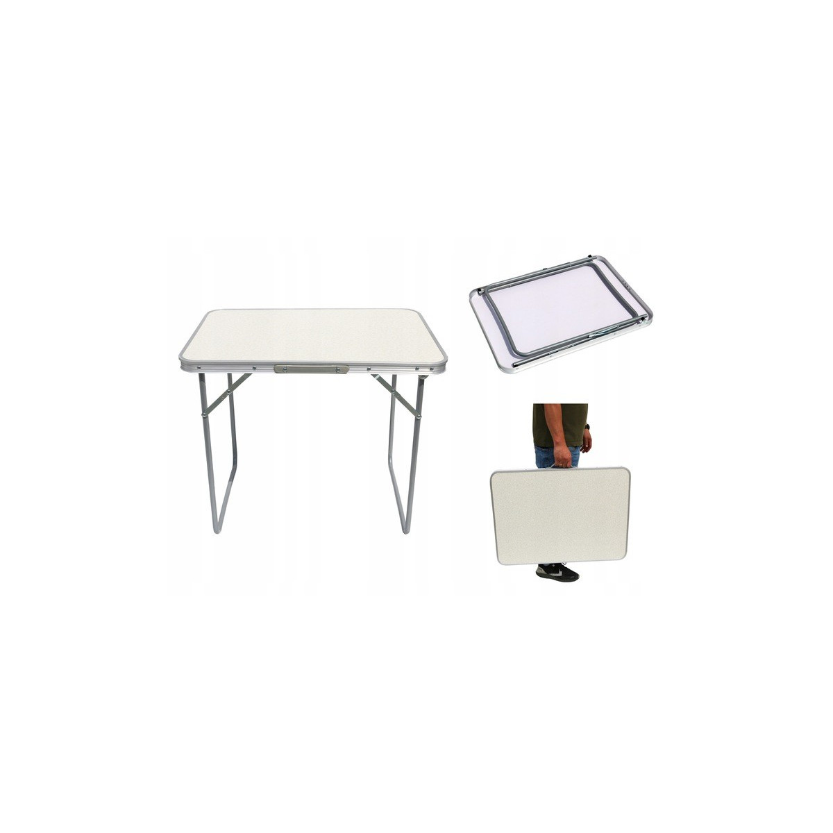 Masa turistică de culoare albă 50x70x60 cm cu gențiță