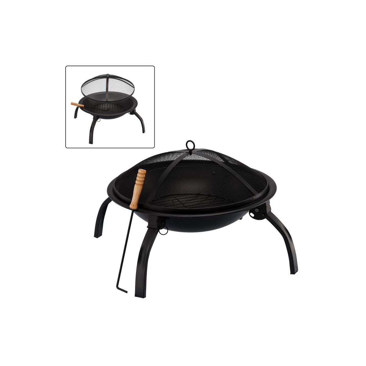 Grătar de grădină de calitate, de culoare neagră