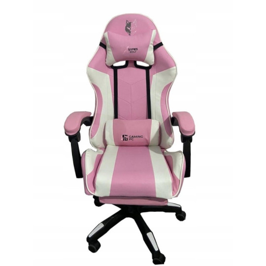 Scaun de gaming pentru fete, de culoare roz
