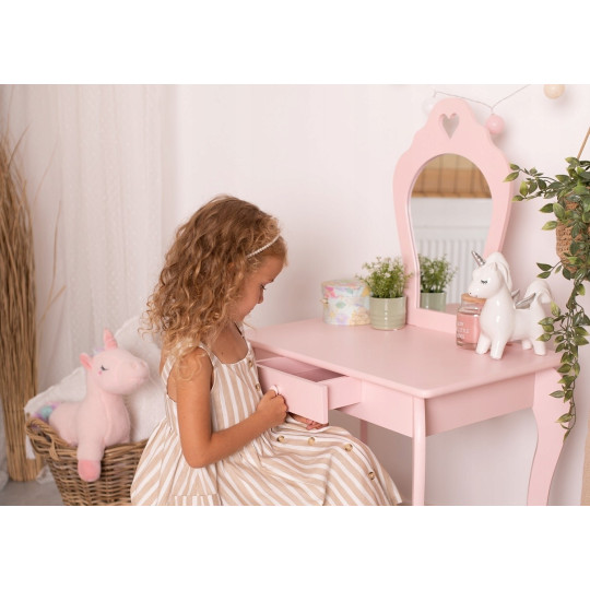 Mobilier de toaletă pentru copii de calitate în culoare roz