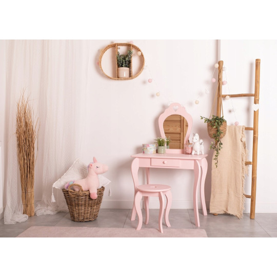 Mobilier de toaletă pentru copii de calitate în culoare roz
