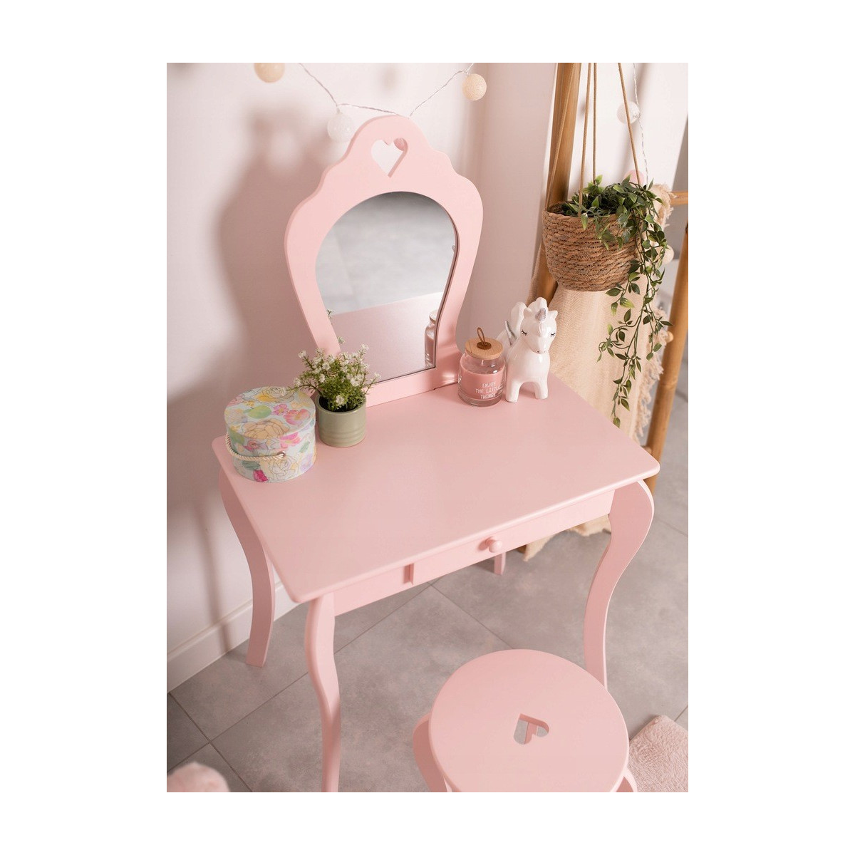 Mobilier de toaletă pentru copii de calitate în culoare roz