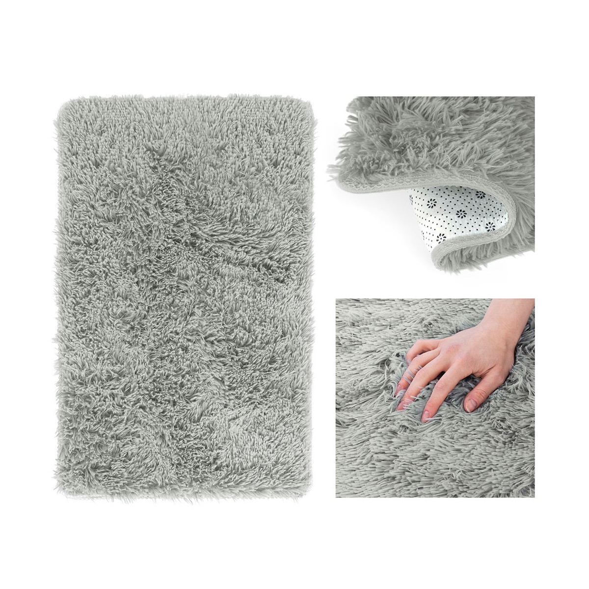 Covor din pluș de culoare gri în diferite dimensiuni