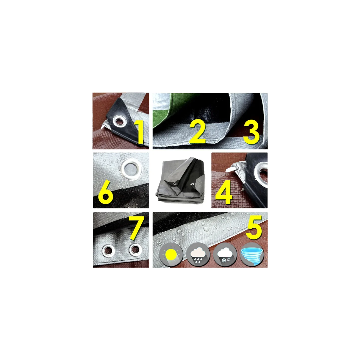 Spațiu de protecție brut în culoarea argintiu-negru 260g/m2