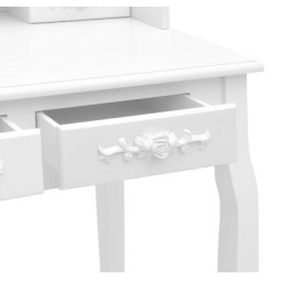 Masa toaletă de calitate cu scaun în culoarea albă