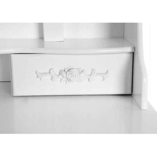 Masa toaletă de calitate cu scaun în culoarea albă