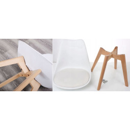 Scaun de dining de culoare albă cu pernuță pentru șezut