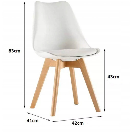 Scaun negru pentru dining cu picioare din lemn