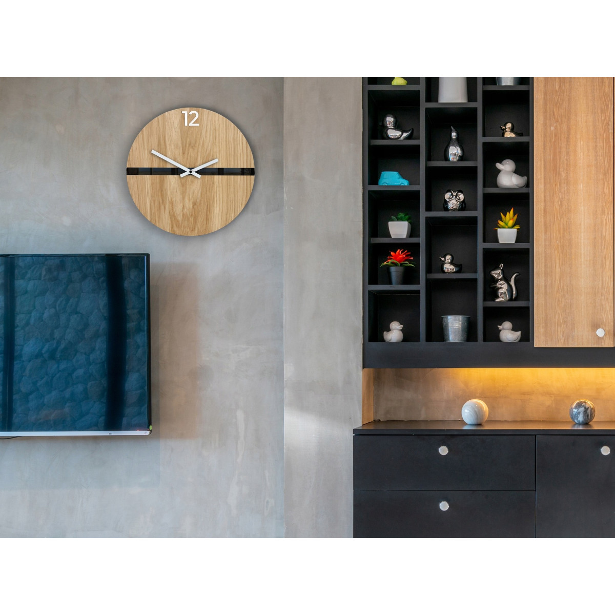 Ceasuri de calitate RAZMES din lemn de stejar, 33 cm