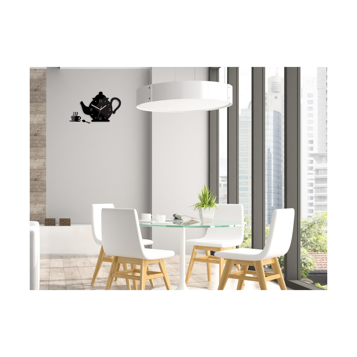 Ceasuri de perete silențioase în formă de cană, de culoare neagră