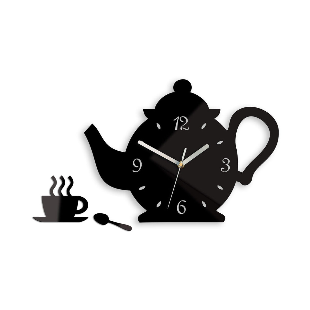 Ceasuri de perete silențioase în formă de cană, de culoare neagră