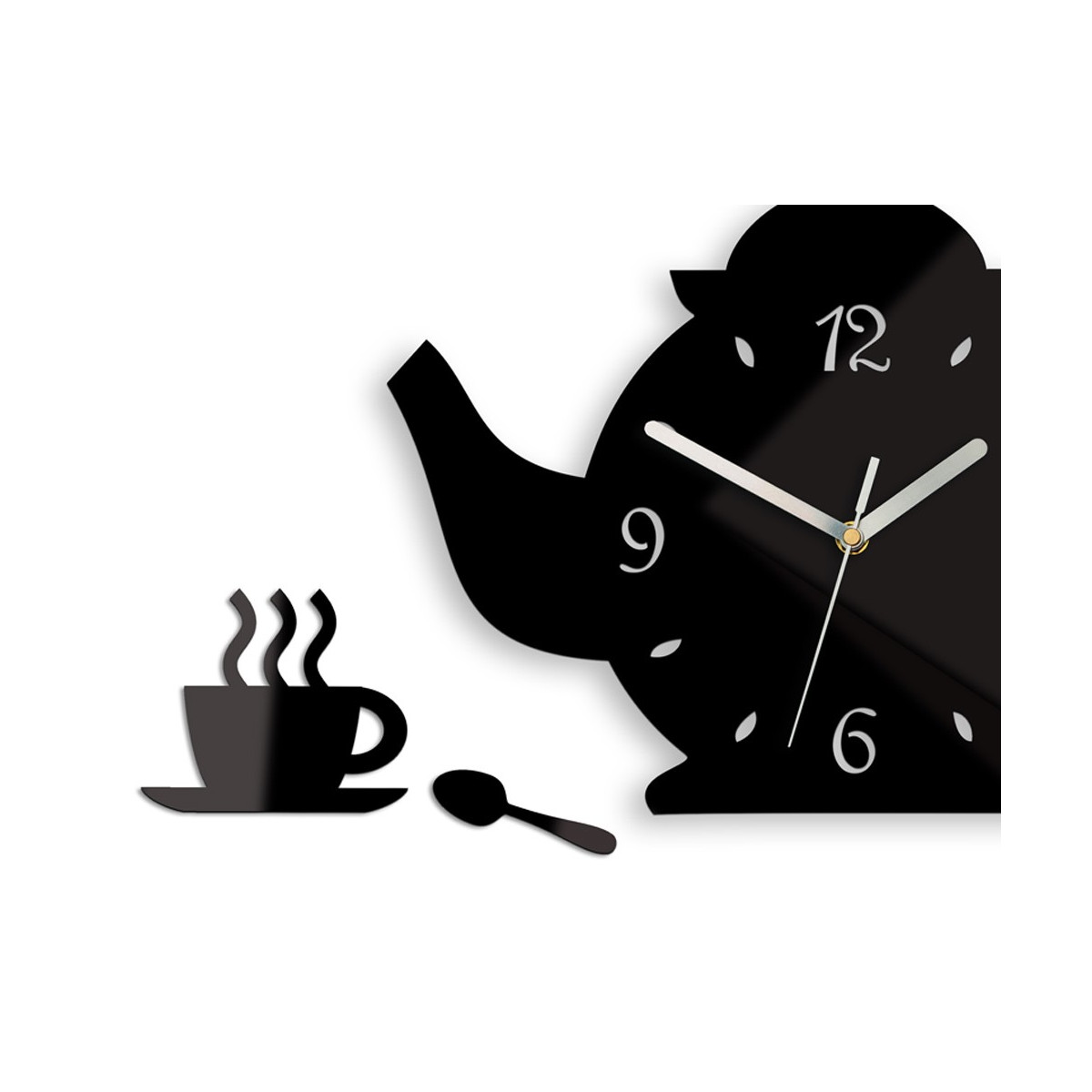 Ceasuri de perete silențioase în formă de cană, de culoare neagră