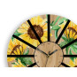 Ceasuri de perete din stejar cu floarea-soarelui 33cm