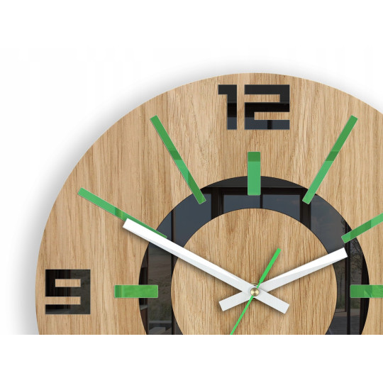 Ceasuri de perete ALLADIN din lemn de stejar, 33 cm