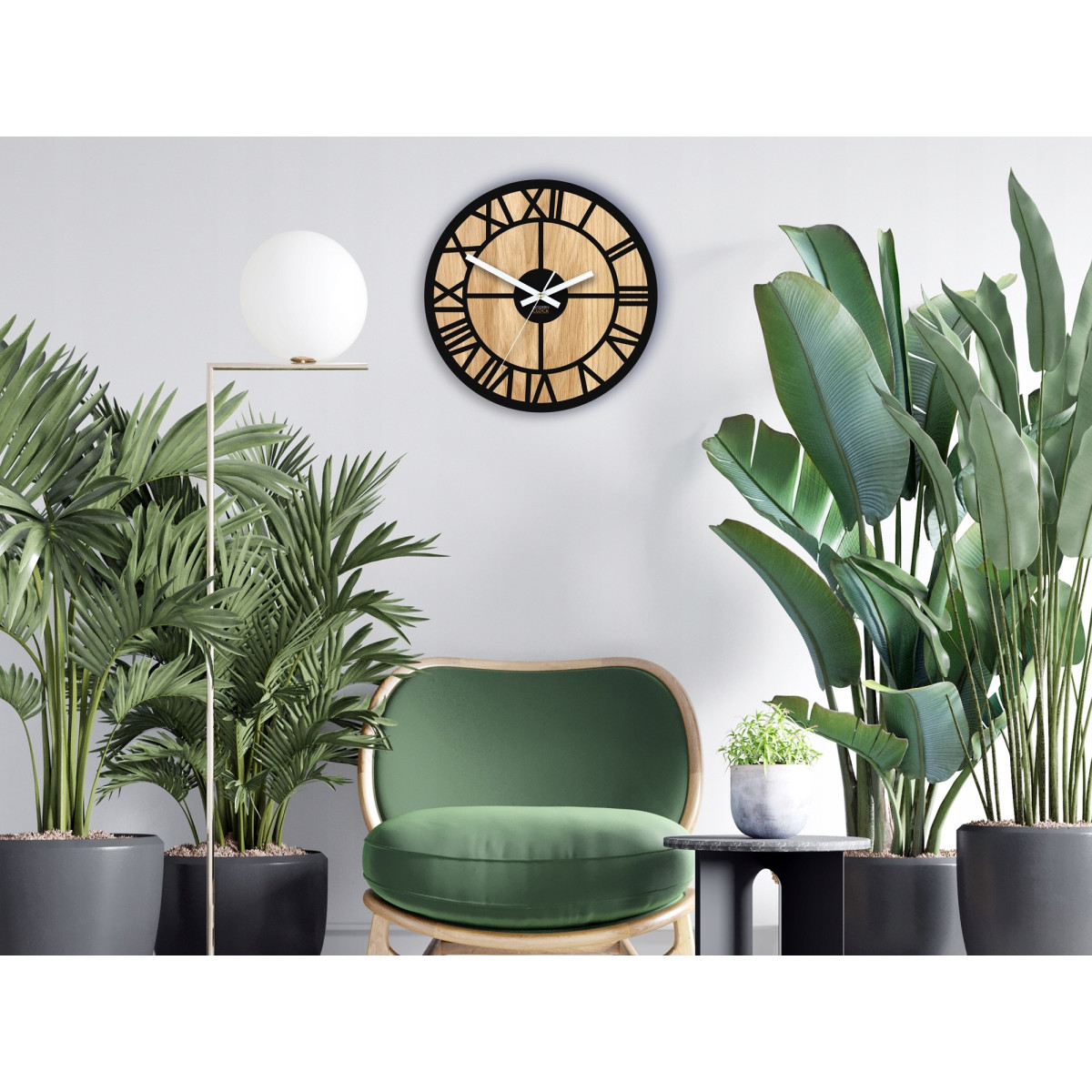 Ceas de perete OSLO din lemn de stejar 33 cm