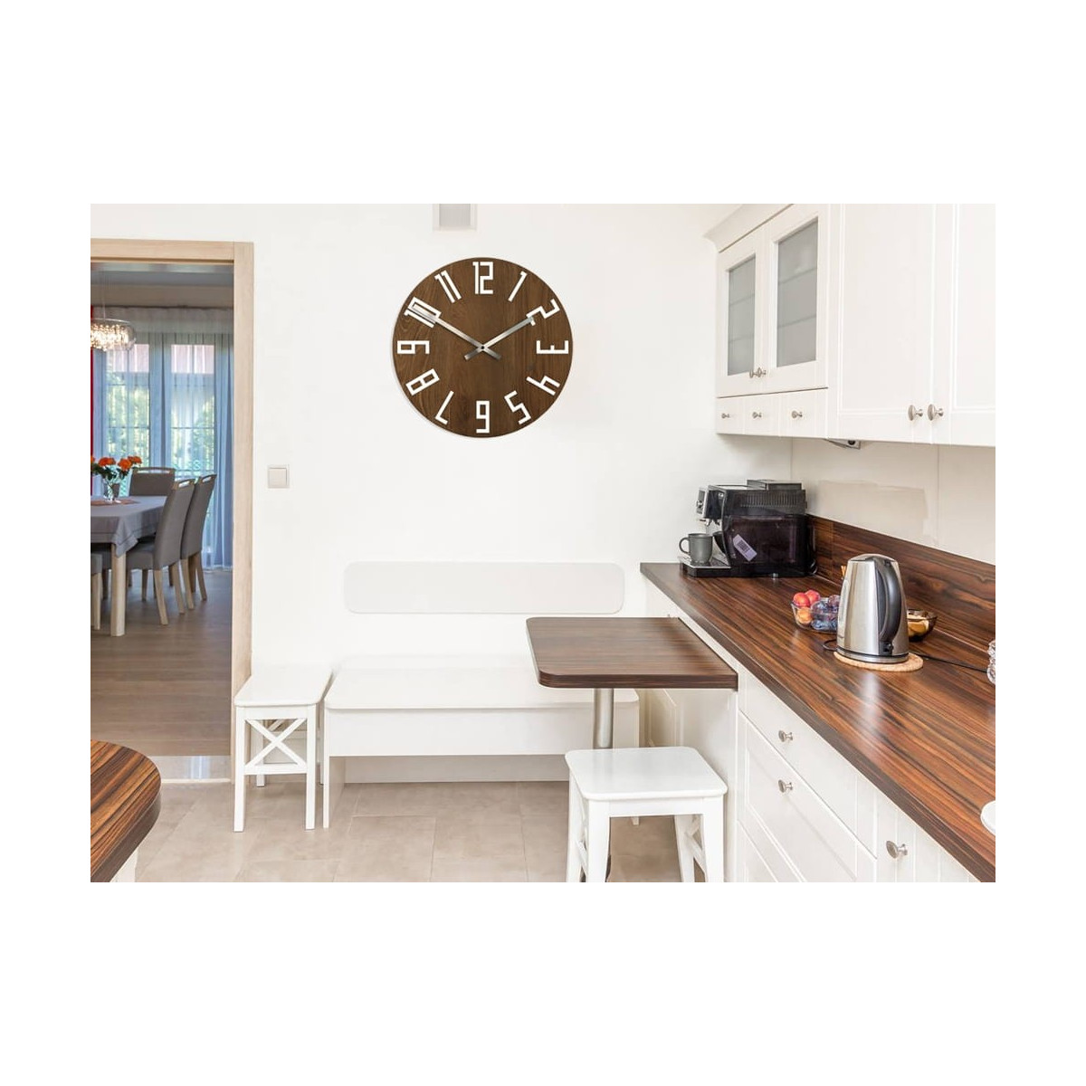 Ceas de perete din stejar fumuriu 40 cm