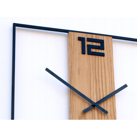 Ceas retro de perete din metal și lemn, stejar, 49 cm