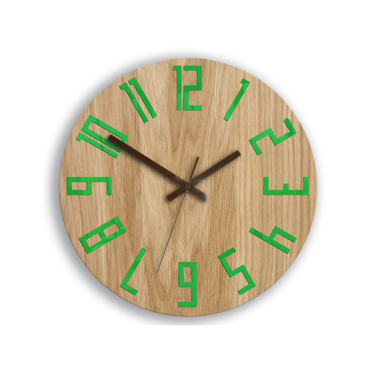 Ceas de perete Slim Wood Green 33 cm