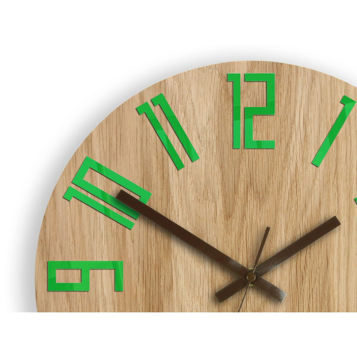 Ceas de perete Slim Wood Green 33 cm